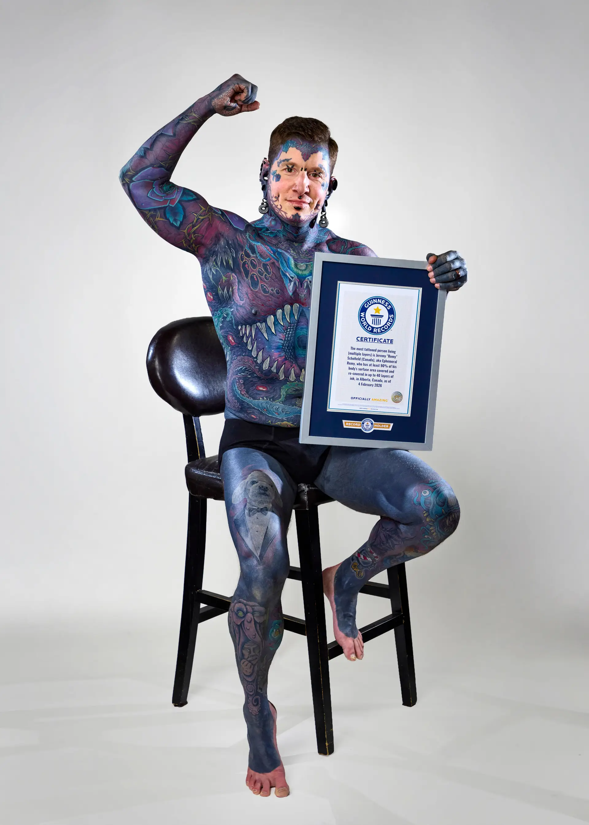 World's Most Tattooed Living Person Has 40 Layers of Ink Across 90% of His Body